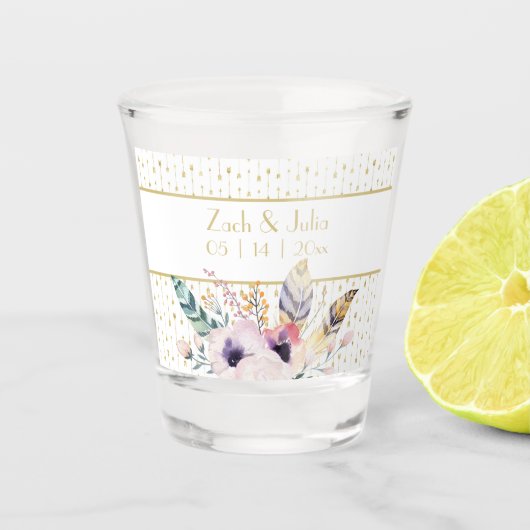 Verre A Shot Joli Bouquet Bohème  Mariage   (Devant)