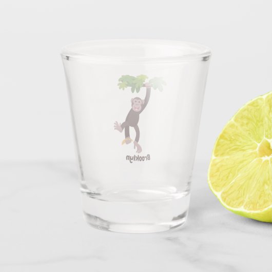 Verre A Shot Joli chimpanzé dans la jungle suspendu dessin anim (Dos)