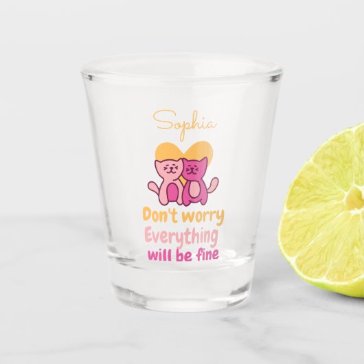 Verre A Shot Joli couple de chats (Devant)