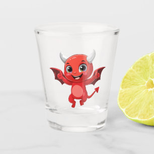 Verre A Shot Joli diable volant de dessin animé