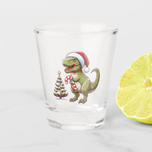 Verre A Shot Joli dinosaure en canne de Noël de Noël