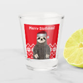 Verre A Shot Joli Joyeux Noël Sloth Santa Hat Festive (Devant)