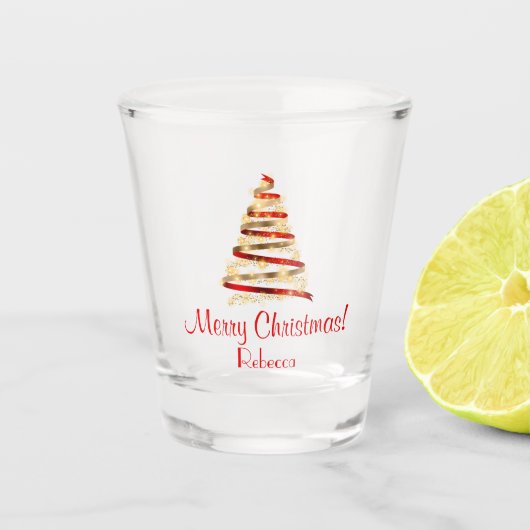 Verre A Shot Joli Joyeux sapin de Noël (Devant)