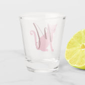 Verre A Shot Joli monogramme de chat rose (Dos)