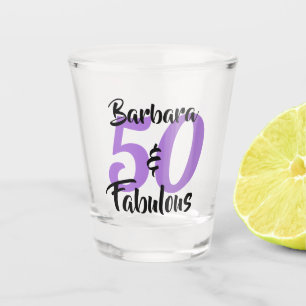 Verre A Shot Joli Personnalisé 50 et Fabuleux Rose Personnalisé