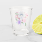 Verre A Shot Jolie aquarelle Bouquet floral Monogramme (Dos)