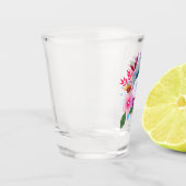 Verre A Shot Jolie aquarelle Bouquet floral Monogramme (Gauche)