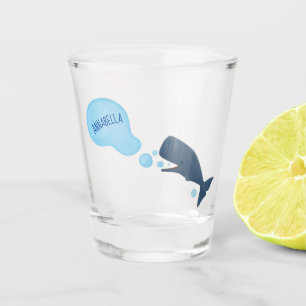 Verre A Shot Jolie baleine à sperme soufflant bulles dessin