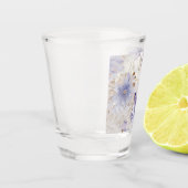 Verre A Shot Jolie glam or perle violet blanc floral (Gauche)