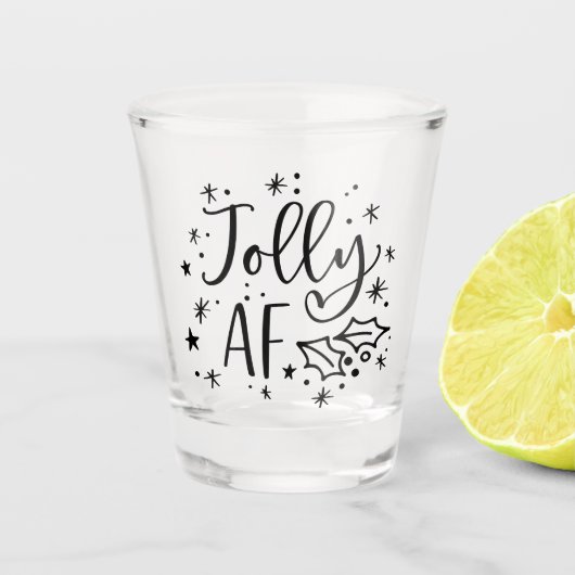 Verre A Shot Jolly AF | Fun Noël Humour à boire (Devant)