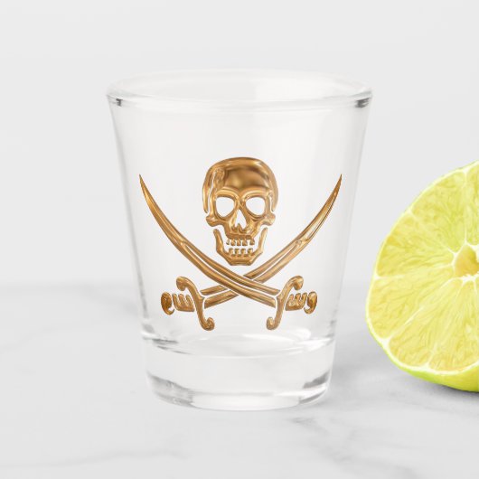 Verre A Shot Jolly roger d'or (Devant)