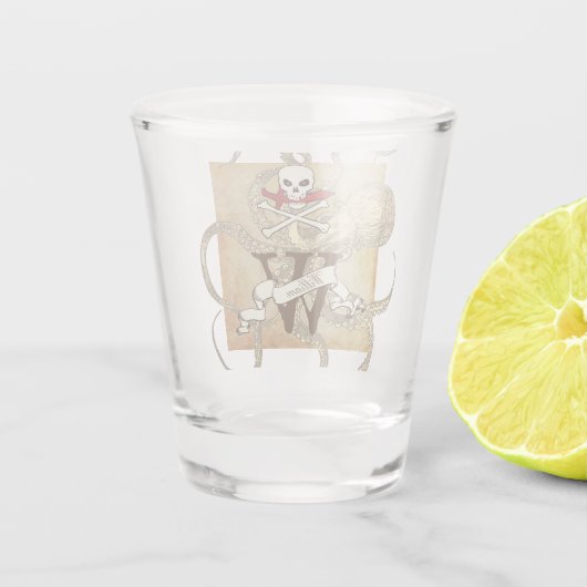 Verre A Shot Jolly roger Monogramme initial (Dos)