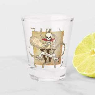 Verre A Shot Jolly roger Monogramme initial