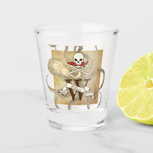 Verre A Shot Jolly roger Monogramme initial (Devant)