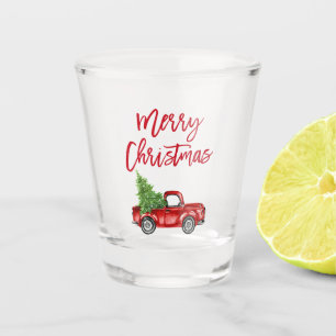 Verre A Shot Jour de Noël pour le camion Vintage à la brosse