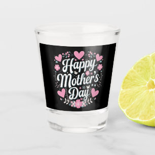 Verre A Shot Joyeuse fête des Mères Maman mignonne florale Gran