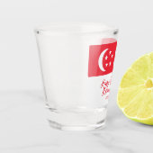 Verre A Shot Joyeuse fête nationale de Singapour Drapeau de Sin (Gauche)