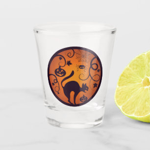 Verre A Shot Joyeuse lanterne d'Halloween araignées et chauves-