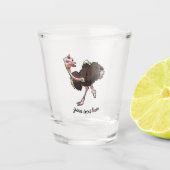 Verre A Shot Joyeuse Ostrich Danser en caricature Casquette de (Devant)