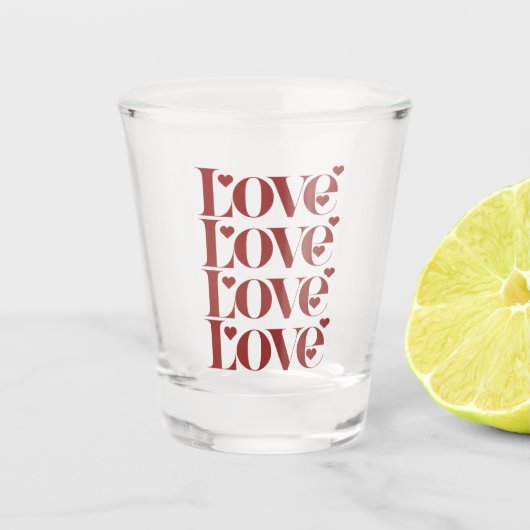 Verre A Shot Joyeuse Saint-Valentin Amour Couple (Devant)