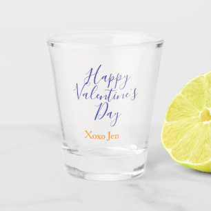 Verre A Shot Joyeuse Saint-Valentin rose violet xoxo amour nom