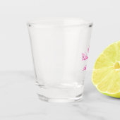Verre A Shot Joyeuse Saint-Valentin texte rose nom message (Gauche)