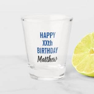 Verre A Shot Joyeuse typographie moderne de l'anniversaire