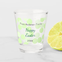 Joyeuses Pâques pois gris vert nom de famille