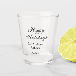 Verre A Shot Joyeuses vacances ajouter nom date année simple mi