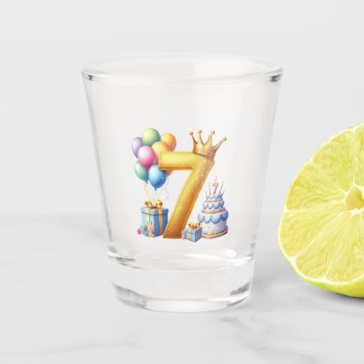 Verre A Shot Joyeux 7ème Anniversaire (Devant)