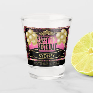 Verre A Shot Joyeux anniversaire de Keepsaké personnalisé - ros