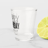 Verre A Shot Joyeux anniversaire personnalisé moderne (Droite)