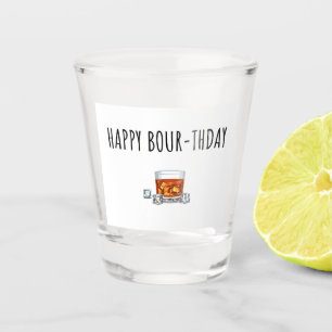 Verre A Shot Joyeux anniversaire pour Bourbon Lover