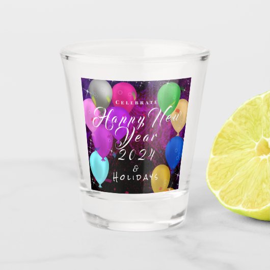 Verre A Shot Joyeux ballon du Nouvel An (Devant)