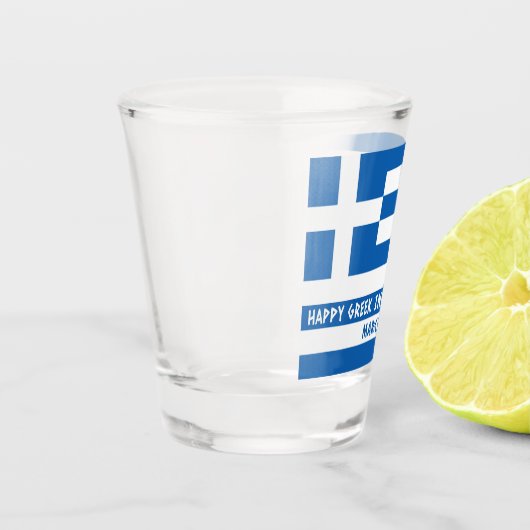 Verre A Shot Joyeux drapeau grec pour l'indépendance (Gauche)