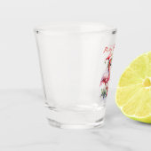 Verre A Shot Joyeux Flamants roses roses de Noël (Gauche)