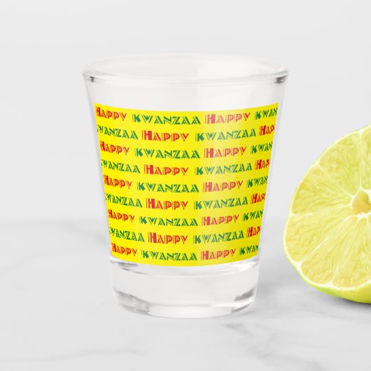 Verre A Shot Joyeux Kwanzaa Message 2 (Devant)