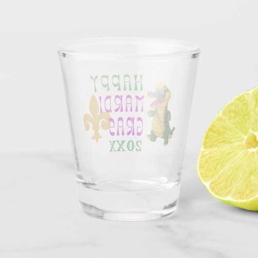 Verre A Shot Joyeux Mardi Gras Gator King (Dos)