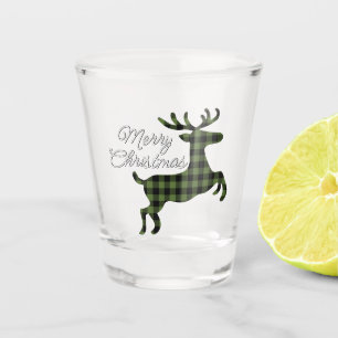 Verre A Shot Joyeux Noël Buck sur Vérification Buffalo noir et