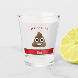 Verre A Shot Joyeux Noël Caca avec Nom