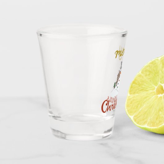 Verre A Shot Joyeux Noël+Design Snowman (Gauche)