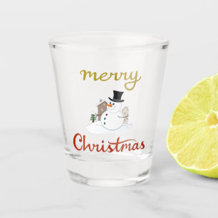 Verre A Shot Joyeux Noël+Design Snowman