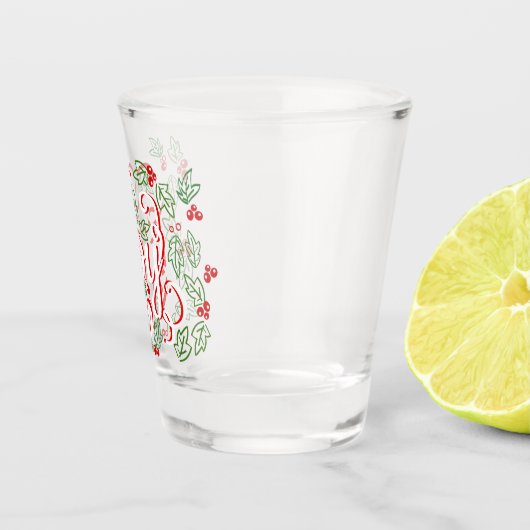 Verre A Shot Joyeux Noël Festif Script (Droite)