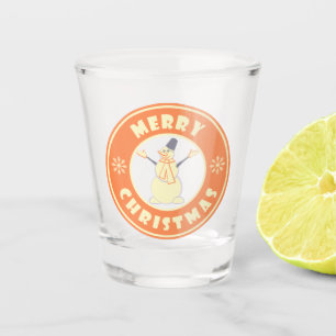 Verre A Shot Joyeux Noël heureux bonhomme de neige célèbre styl