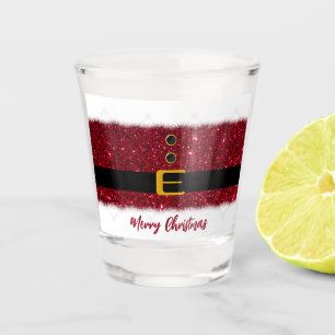 Verre A Shot Joyeux Noël-Père Noël-Rouge Éclatant-