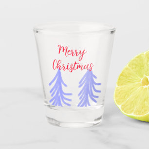 Verre A Shot Joyeux Noël rouge violet pastel pin eau
