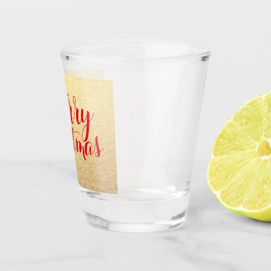Verre A Shot Joyeux Noël Simple Clean Red Gold Cadeau (Droite)