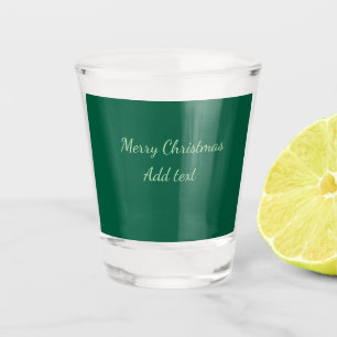 Verre A Shot Joyeux Noël vert fond simple solo férié