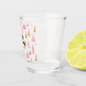 Verre A Shot Joyeux sapin rose or Noël (Droite)