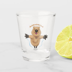 Verre A Shot Joyeux sauter quokka dessin animé